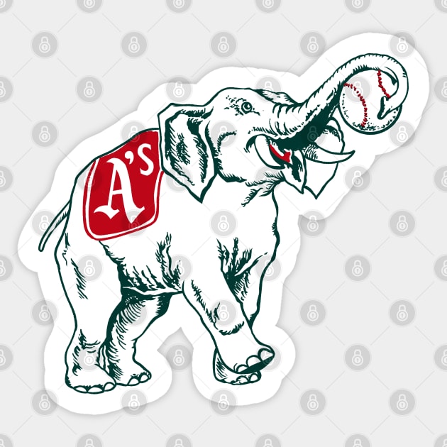 Vintage Athletics baseball Stomper Elephant Mascot logo Athletics
